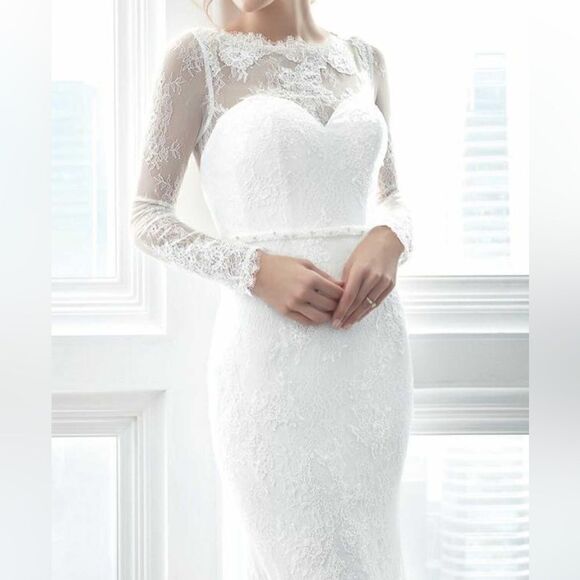 Christina Wu Long Sleeve Lace Bridal Gown #15622 - Picture 4 of 17